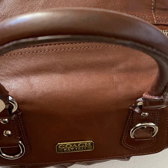 Coach Dark Brown Leather Satchel - Picture 7 of 16